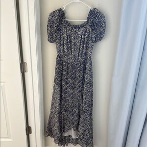 Express Navy Floral Midi Dress